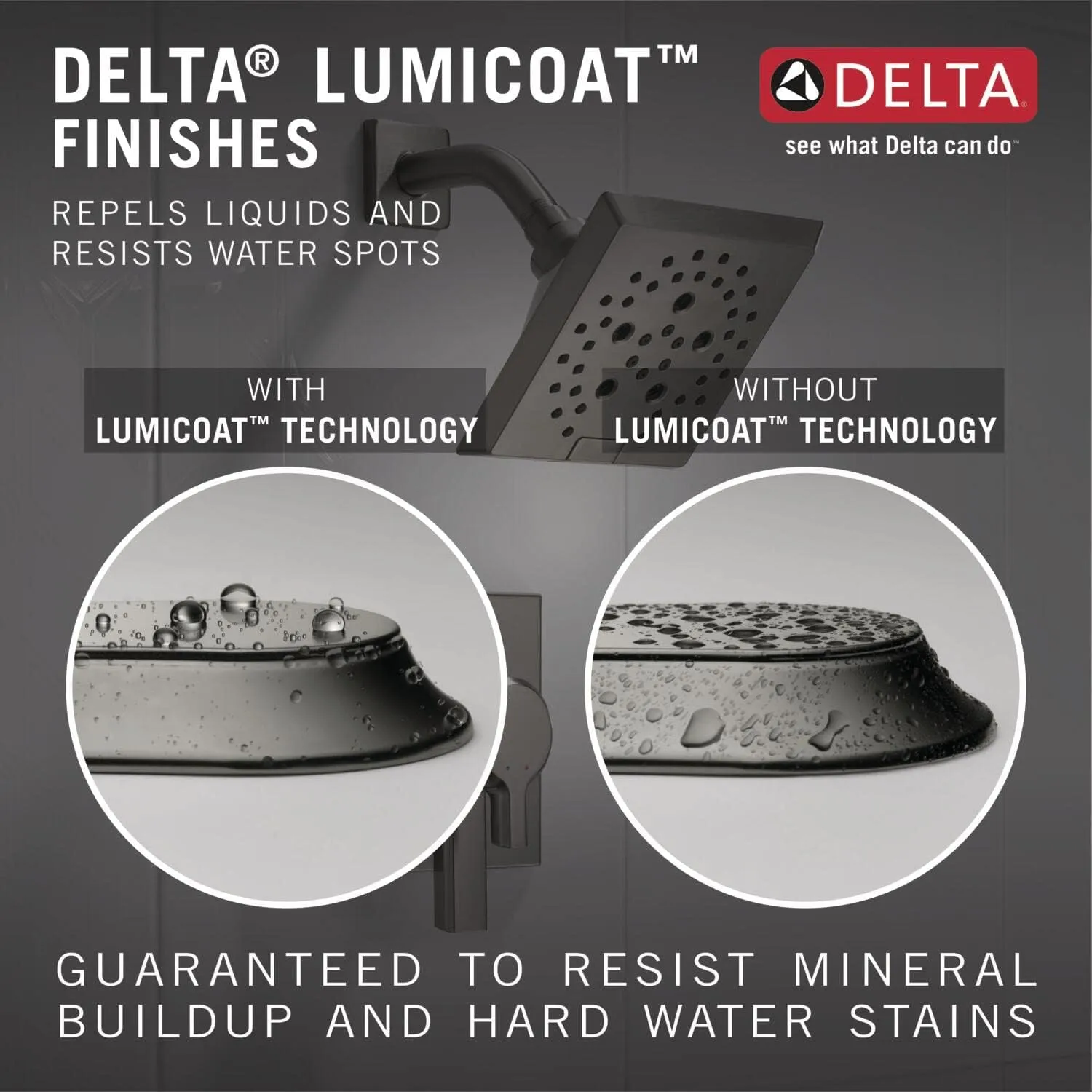 Delta -faucet 52487-KS-PR Universal Showering Components Showerhead, Lumicoat Black Stainless