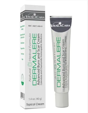 Dermalere Advanced Burn and Scar Cream – Herbal Burn, Scar, and Irritation Relief – Supports Skin Recovery and Soothes Redness, Blistering, and Scarring – Face and Body, 1.35 oz
