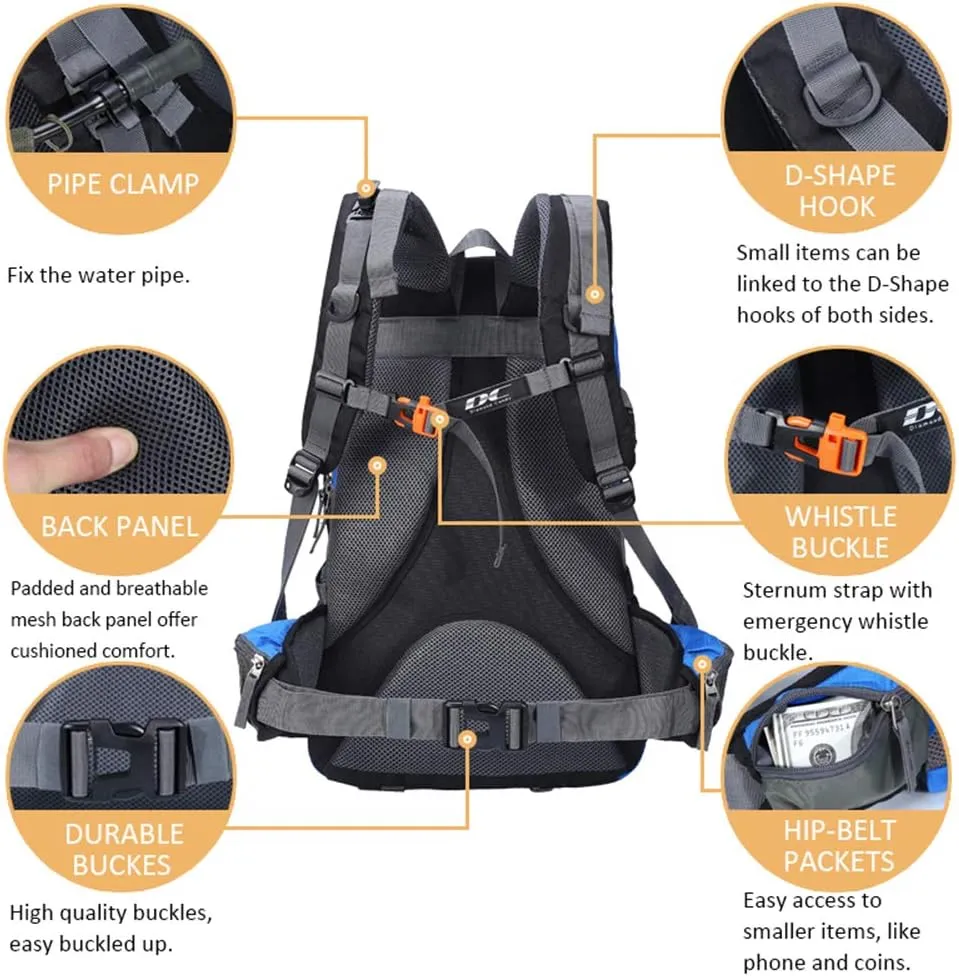 Diamond Candy Waterproof Hiking Backpack for Men and Women, Lightweight Day Pack for Travel Camping