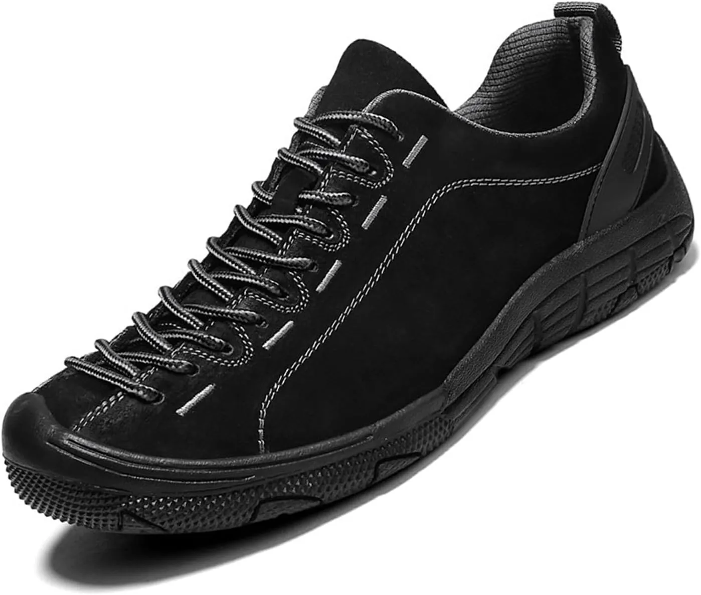 DirraBra Men's Suede Lace-Up Non-Slip Hiking Sneakers Low Top Lightweight Comfortable Outdoor Casual Trekking Hiking Shoes Breathable Trail Running Walking Shoes