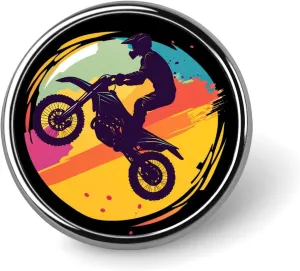 Dirt-Bike-Motocross Rider Button Pins Round Lapel Pin Badge Button Brooch Crafts Supplies for Clothes Bags