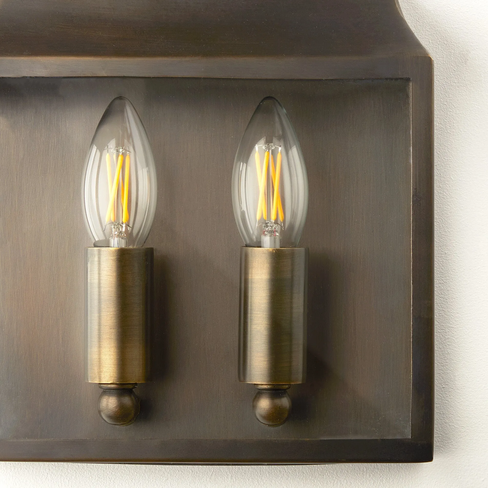 Double Crail IP44 exterior wall light in bronze