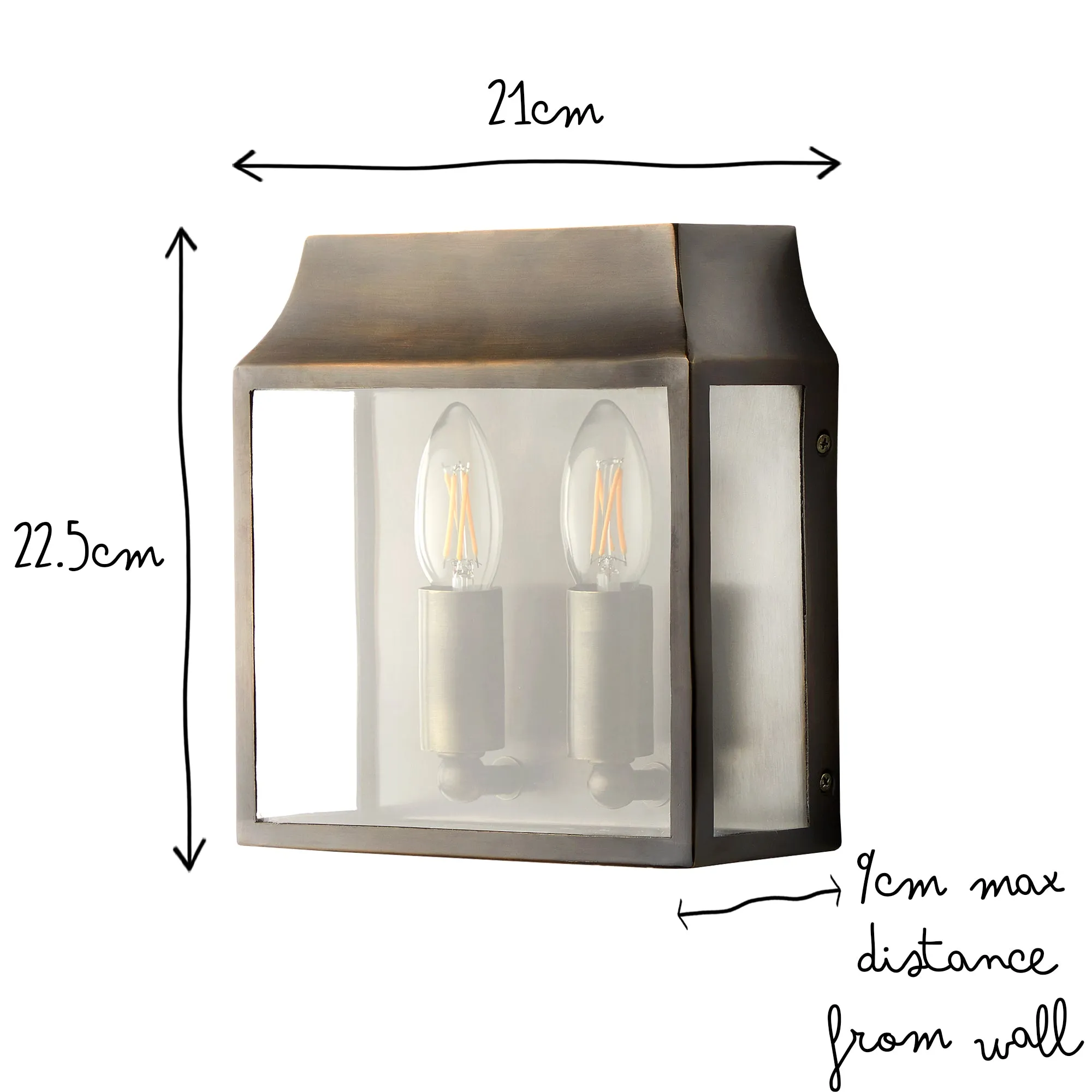 Double Crail IP44 exterior wall light in bronze