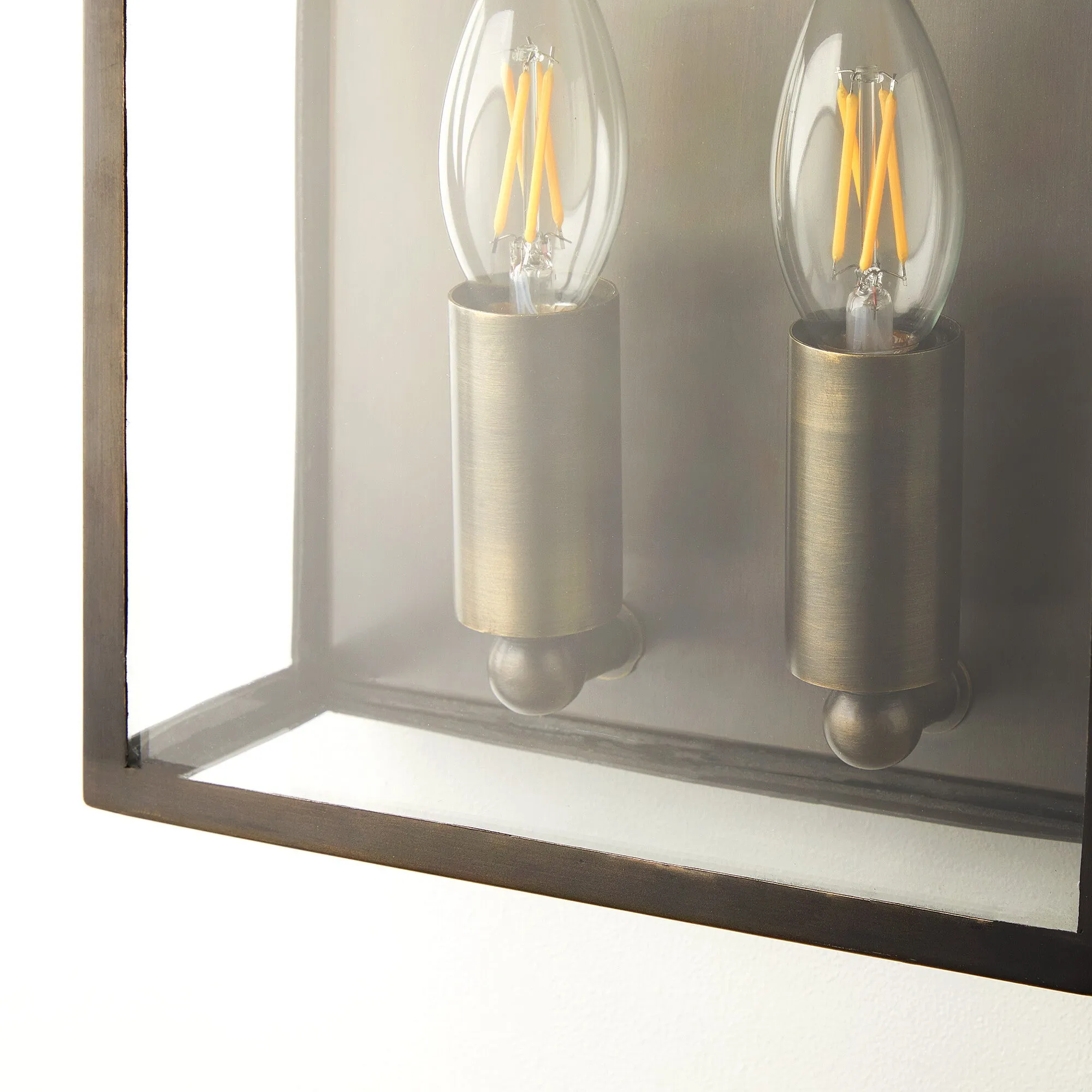 Double Crail IP44 exterior wall light in bronze