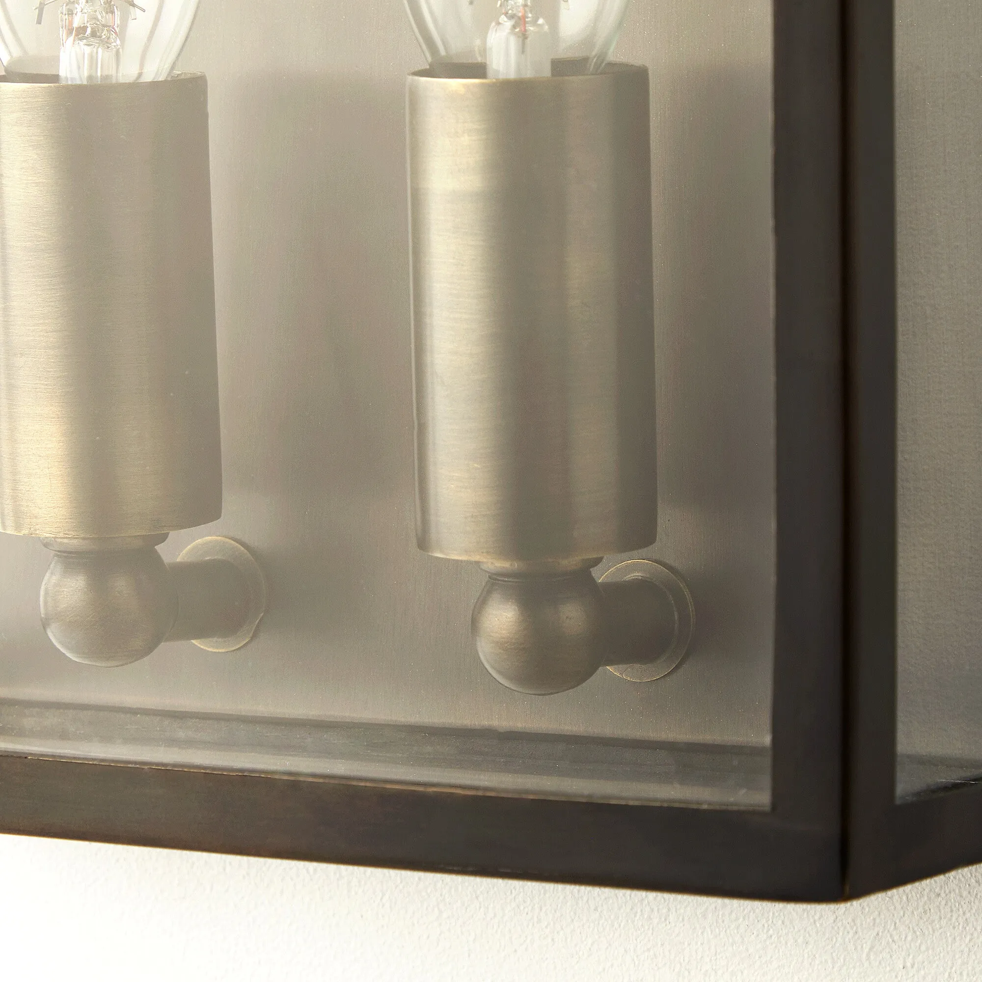 Double Crail IP44 exterior wall light in bronze