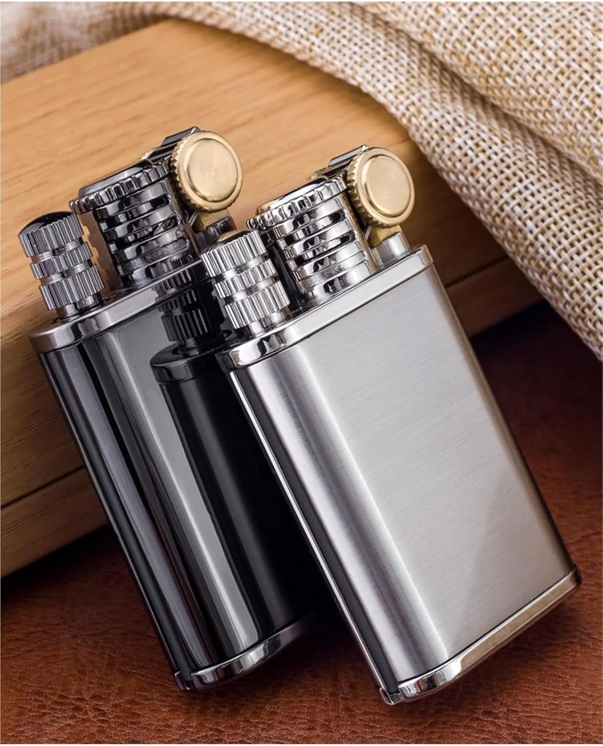 Dual-Function Military Trench Lighter - Brass Waterproof Kerosene & Permanent Match Combo | Antique Refillable Fuel System for Camping/Survival (Vintage Heritage Design)(#1)
