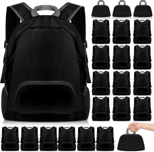 Dunzy 24 Pcs 20l Foldable Backpacks Bulk Lightweight Basic Back Pack Wholesale for Homeless Donation Corporate Events Travel Camping