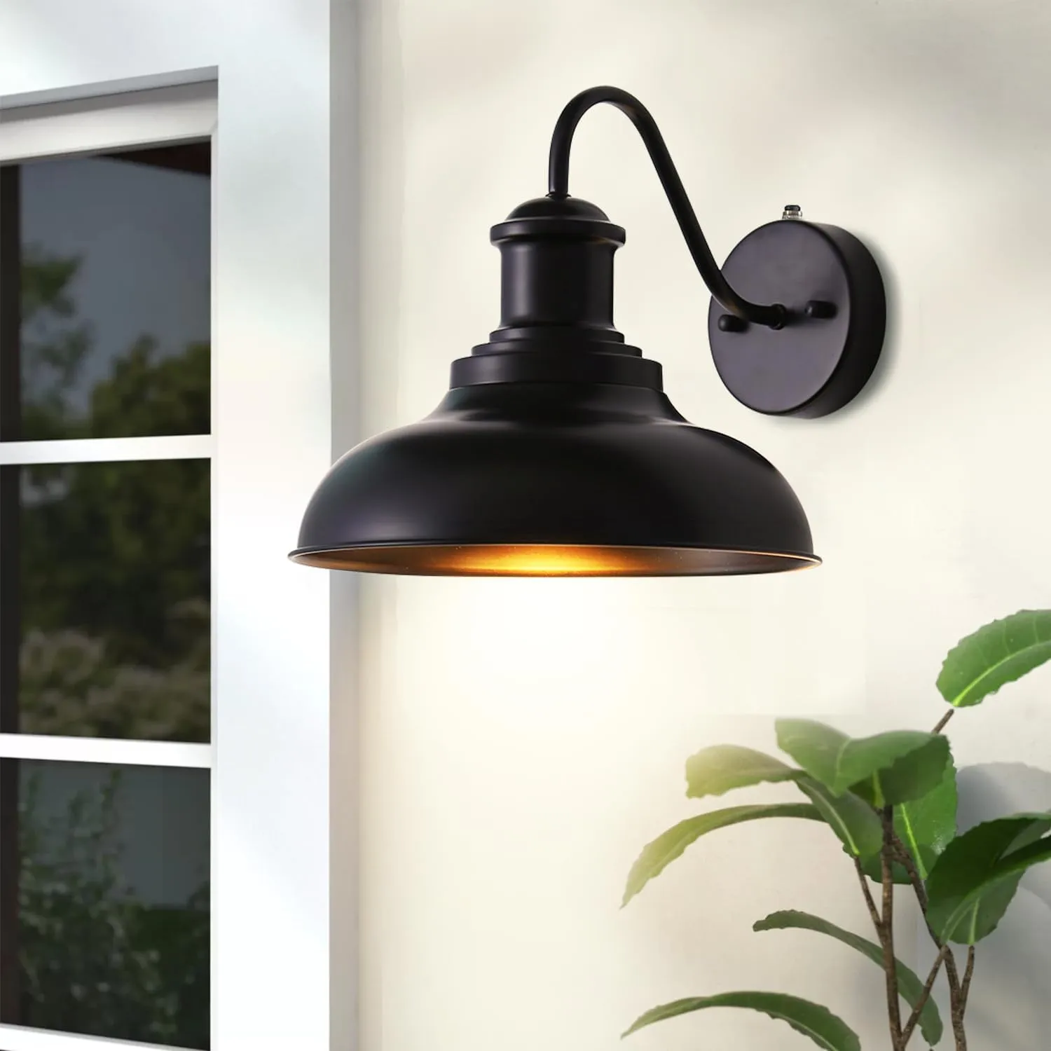 Dusk to Dawn Outdoor Wall Lights, Black Sensor Porch Lights,Exterior Lighting Fixtures Wall Mount Lantern for Patio, Garage, Shed, Deck, Fence, Barn and Yard
