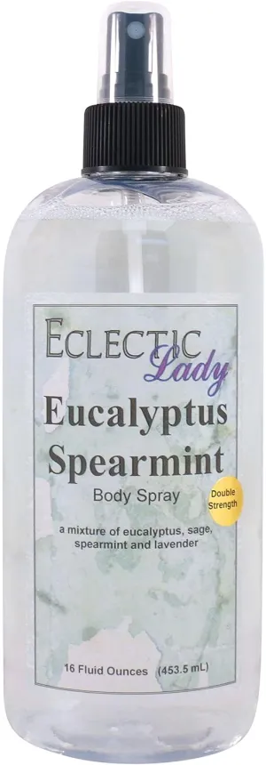 Eclectic Lady Eucalyptus Spearmint Body Spray, Double Strength, 16 ounces, Body Mist for Women with Clean, Light & Gentle Fragrance, Cologne with Soft, Subtle Aroma For Daily Use