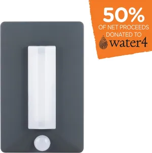 EcoSurvivor Activated LED Lantern, Rubberized Gray, Waterproof (IP54 Rating), Compact, Dimmable, Wall Mount, Motion Sensing, for Outdoors, Hiking, Camping, Storms, 38660