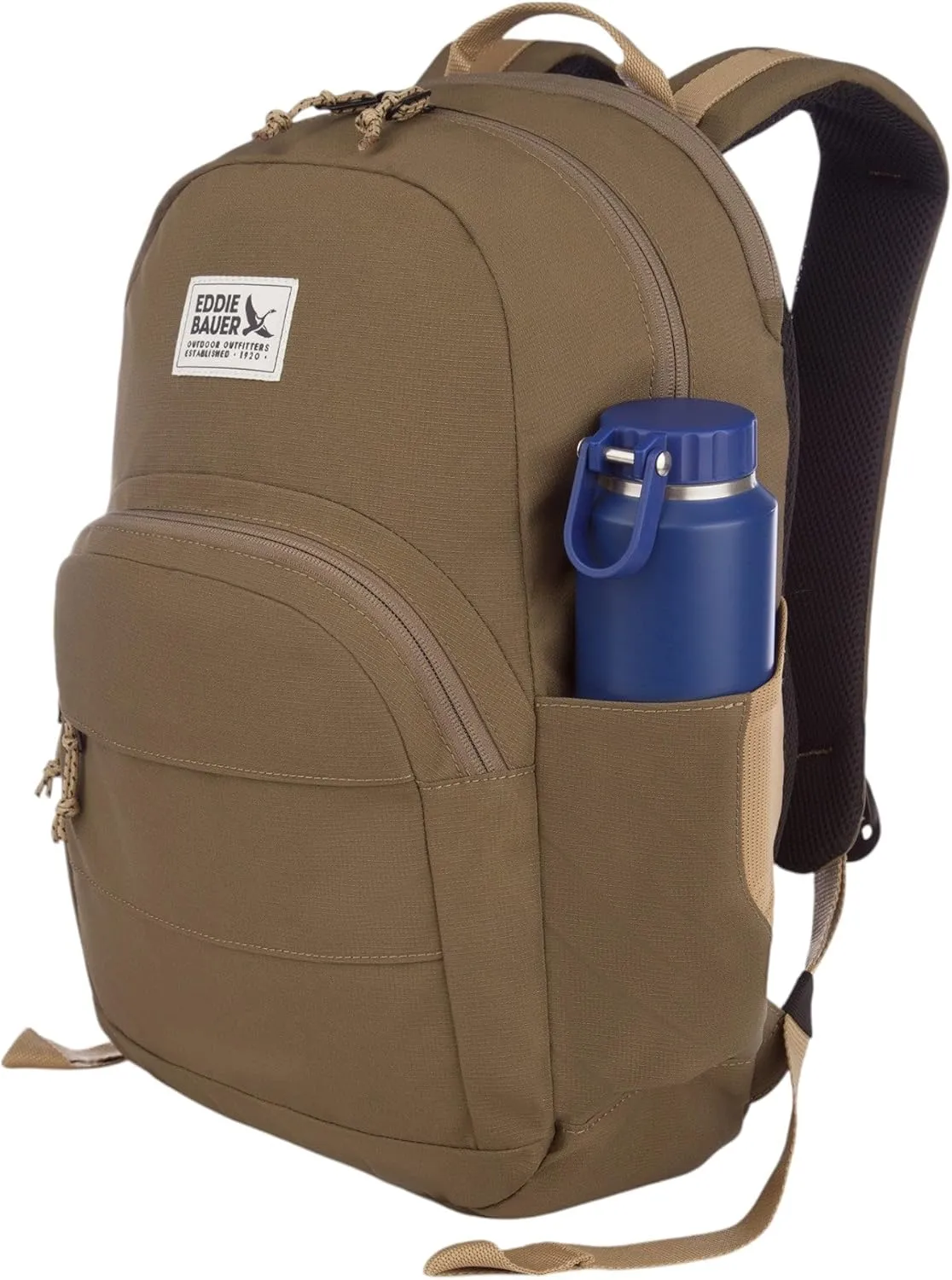 Eddie Bauer Backpack | EDC | Work | Travel | Commuter | Padded Laptop Sleeve | Bottle Pockets | Lightweight | Durable, Campus-Adler Green, 26L