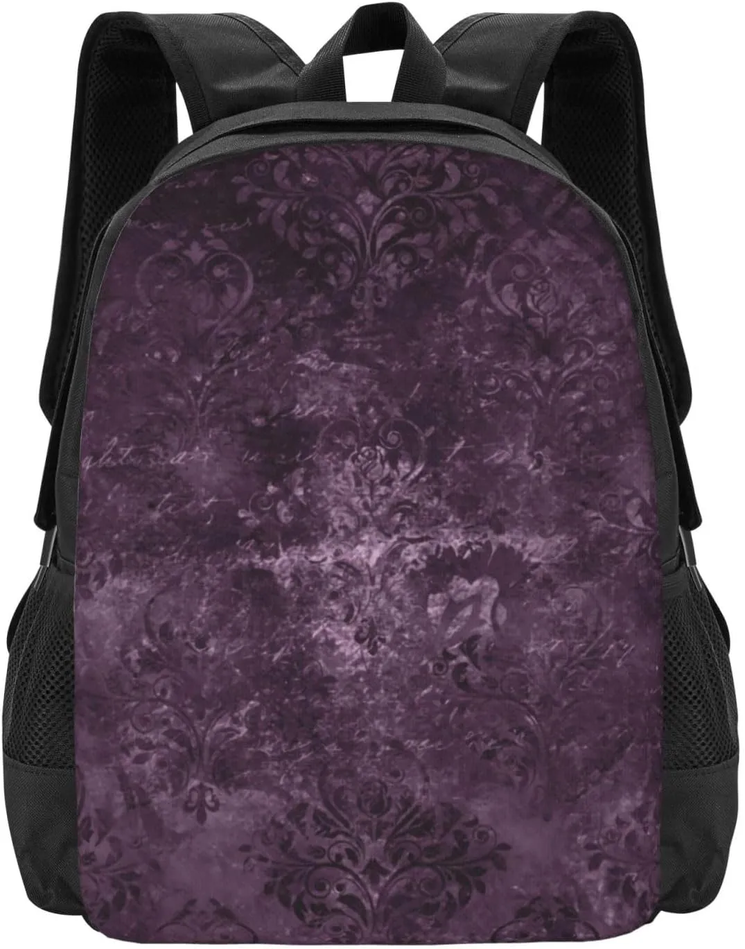 Eggplant Velvet Damask Plum Purple Floral Lightweight Packable Backpack Travel Casual Hiking Daypack Foldable Backpack For Men Women