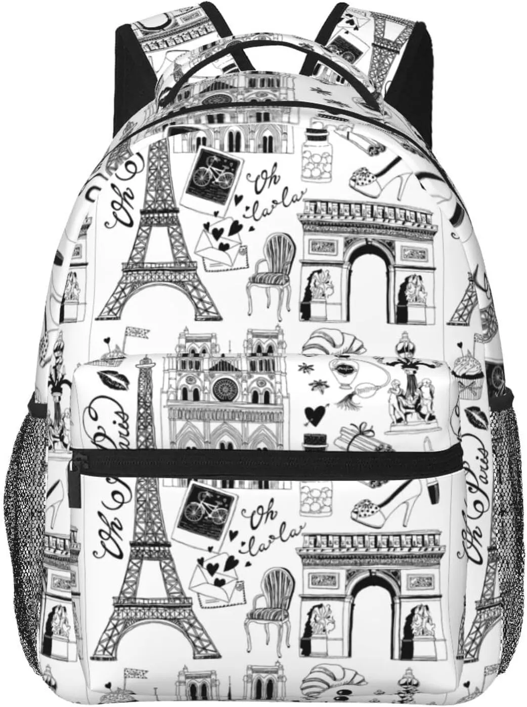Eiffel Tower Paris Backpack Laptop Backpack Sports Travel Shoulder bag Light casual backpack