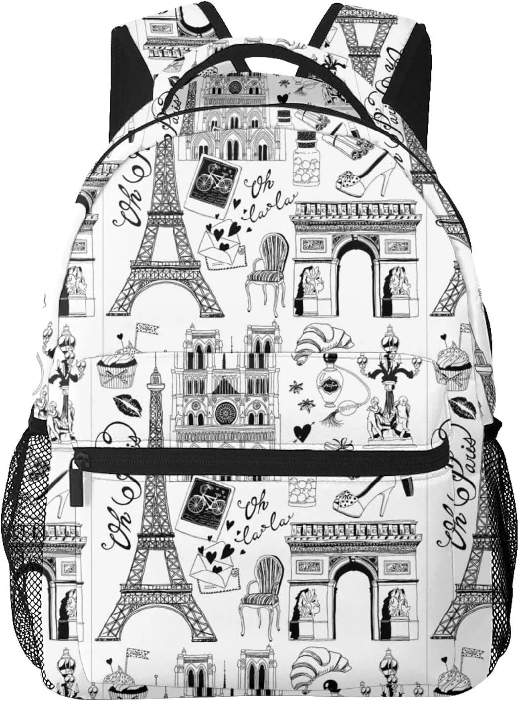 Eiffel Tower Paris Backpack Laptop Backpack Sports Travel Shoulder bag Light casual backpack