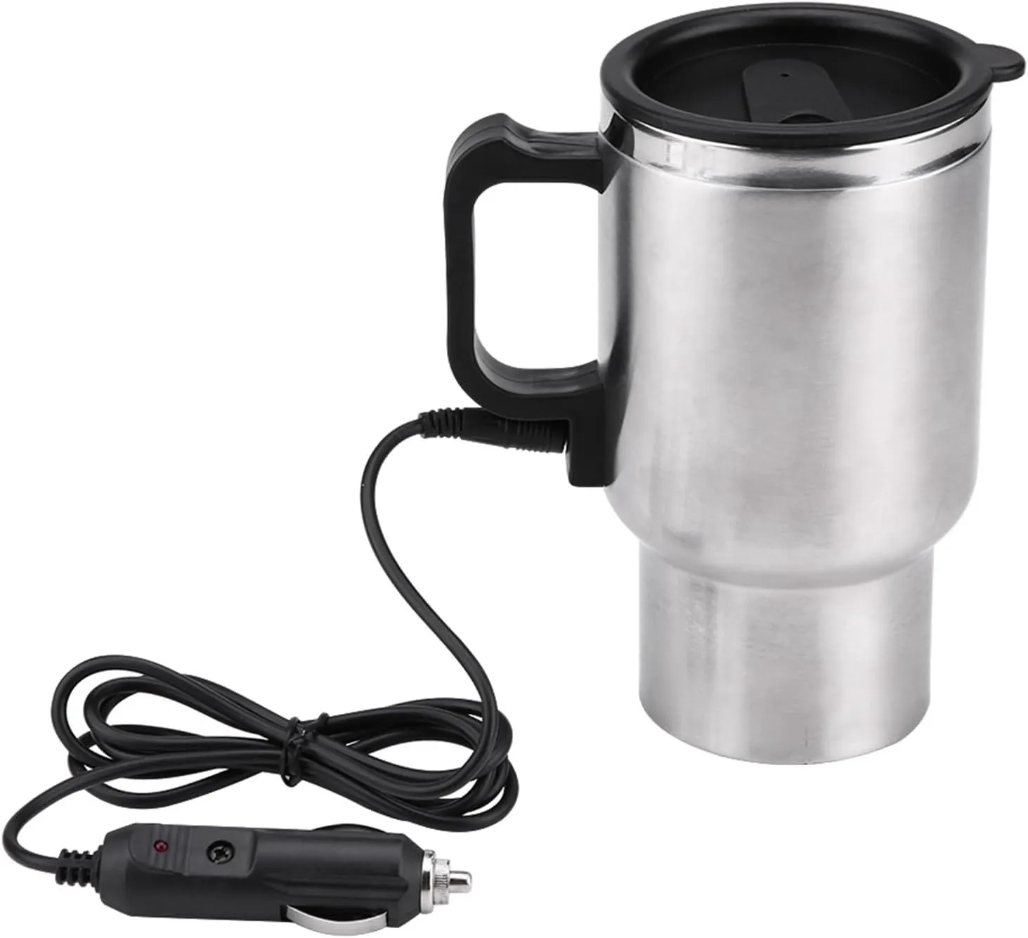 Ejoyous Car Electric Mug, 12V 450ml Electric Incar Stainless Steel Travel Heating Cup, Car Heating Kettle with Airtight Lid for Heating Water, Coffee, Milk and Tea