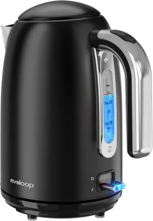 Electric Kettles, 1.7L Tea Kettle, Hot Water Boiler Heater, Stainless Steel Electric Teapots BPA Free, Auto Shut-Off & Boil-Dry Protection, 120V/1500W-Black