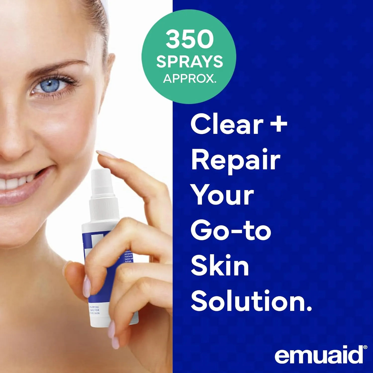 emuaid Clear   Repair Hypochlorous Acid Skin Spray, Hydrating Face and Mist Protection, Multi-Use Care for Sensitive Skin, Travel Size, 1 Pack