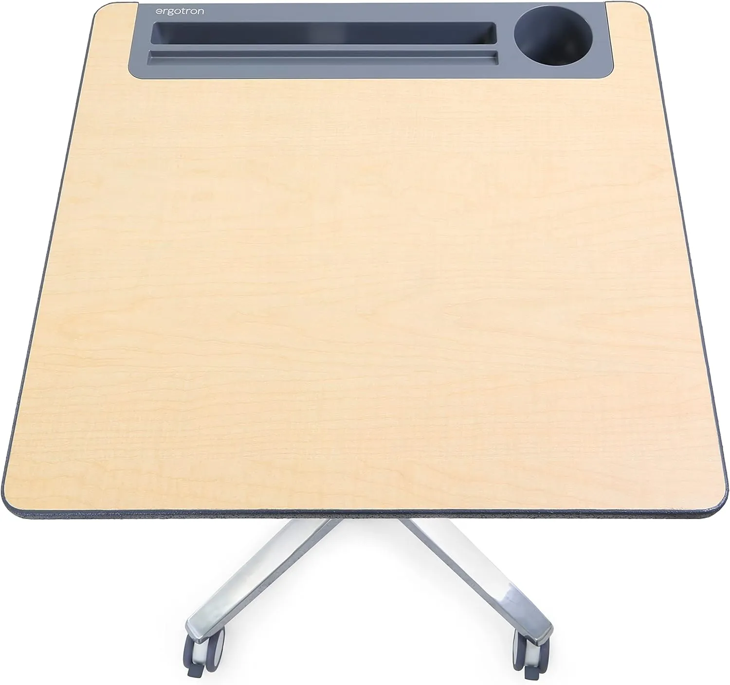 Ergotron – Mobile Standing Desk, Adjustable Height Small Rolling Laptop Computer Sit Stand Desk with Wheels for Classroom, Office, Medical or Home Use – Adjusts from 29 to 45 Inches – Maple