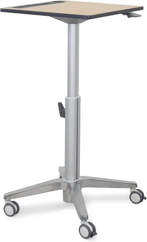 Ergotron – Mobile Standing Desk, Adjustable Height Small Rolling Laptop Computer Sit Stand Desk with Wheels for Classroom, Office, Medical or Home Use – Adjusts from 29 to 45 Inches – Maple