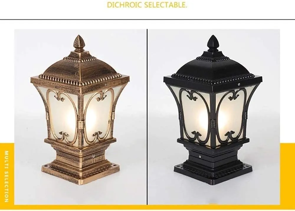 European Garden Villa Stigma lamp, Lawn Wall Outdoor Stigma lamp, Door Post Waterproof Stigma lamp, Garden E27 die-cast Aluminum Frosted Glass Pole Lantern Street lamp Garden lamp