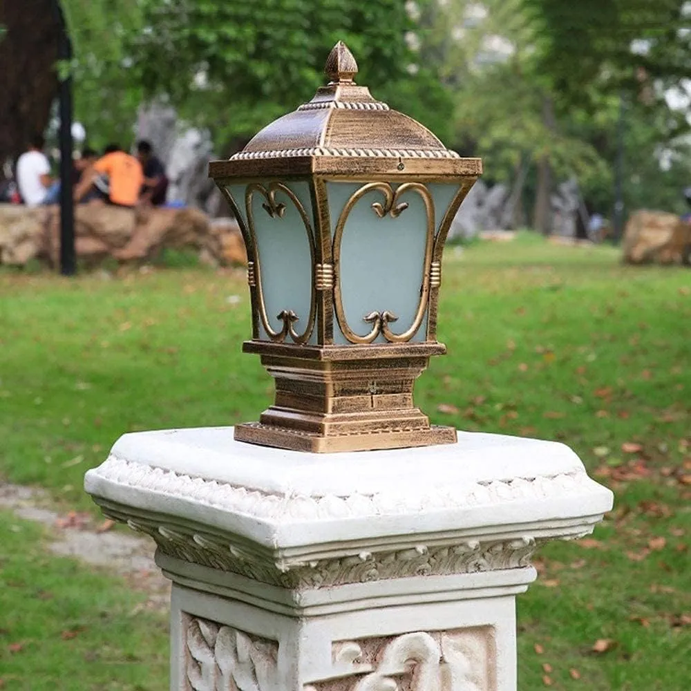 European Garden Villa Stigma lamp, Lawn Wall Outdoor Stigma lamp, Door Post Waterproof Stigma lamp, Garden E27 die-cast Aluminum Frosted Glass Pole Lantern Street lamp Garden lamp