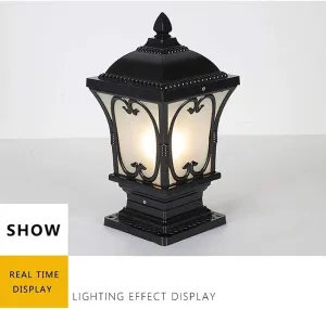 European Garden Villa Stigma lamp, Lawn Wall Outdoor Stigma lamp, Door Post Waterproof Stigma lamp, Garden E27 die-cast Aluminum Frosted Glass Pole Lantern Street lamp Garden lamp
