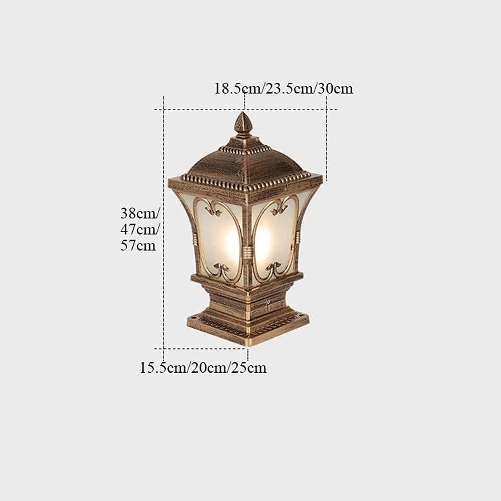 European Garden Villa Stigma lamp, Lawn Wall Outdoor Stigma lamp, Door Post Waterproof Stigma lamp, Garden E27 die-cast Aluminum Frosted Glass Pole Lantern Street lamp Garden lamp
