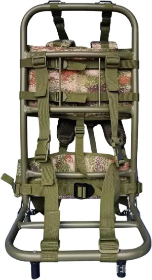 External Frame Backpacking Backpack,Hunting Large Load Aluminum Pack Frame,Adjustable Pack Frame Can Load 132Lbs,Portable Backpack Frame for Hiking,Travel,Mountaineering,Hunting,Camouflage Color