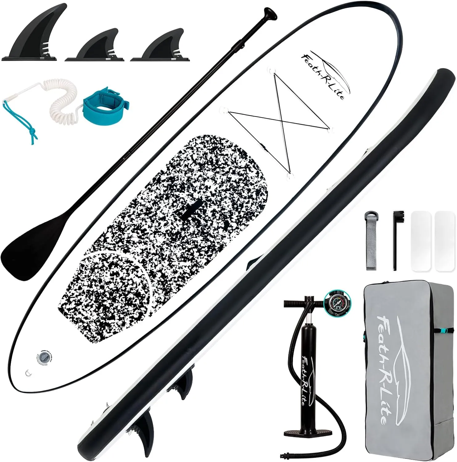 FEATH-R-LITE Inflatable Ultra-Light 10'×30''/10'6''×33'' Stand Up Paddle Board for All Skill Levels with Premium SUP Paddleboard Accessories,Non-Slip Comfort Deck for Youth & Adults