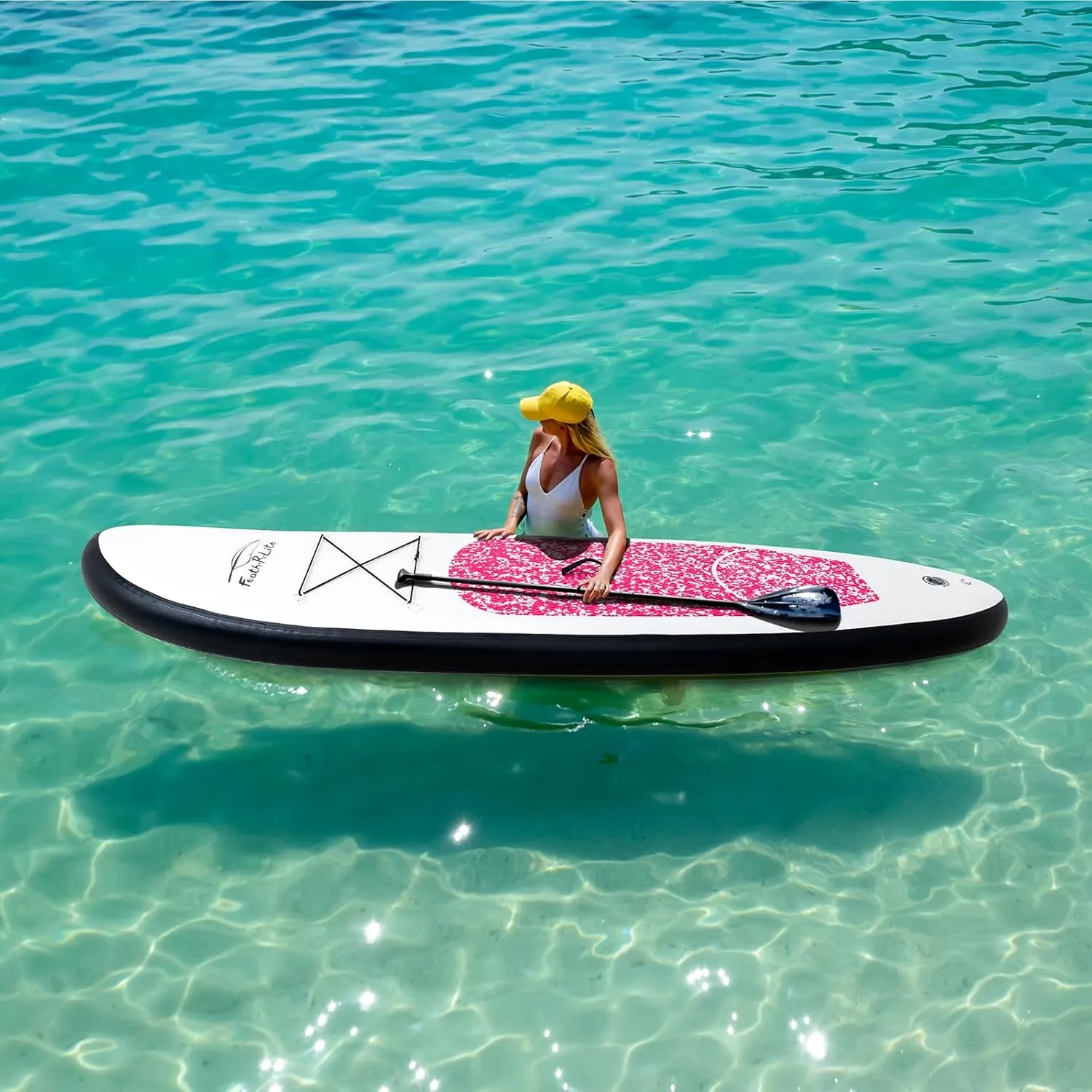 FEATH-R-LITE Inflatable Ultra-Light 10'×30''/10'6''×33'' Stand Up Paddle Board for All Skill Levels with Premium SUP Paddleboard Accessories,Non-Slip Comfort Deck for Youth & Adults