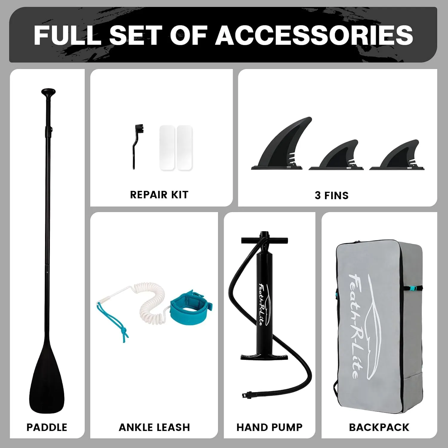 FEATH-R-LITE Inflatable Ultra-Light 10'×30''/10'6''×33'' Stand Up Paddle Board for All Skill Levels with Premium SUP Paddleboard Accessories,Non-Slip Comfort Deck for Youth & Adults