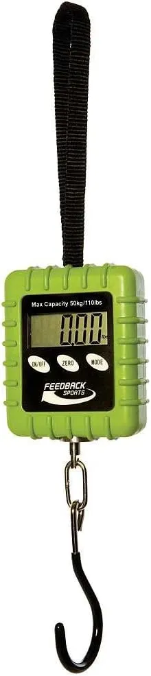 Feedback Sports | Expedition Backpacking, Biking, Luggage 110lbs Capacity Digital Scale | Protective Rubber Exterior, Lbs/Kgs/Ounces/Grams/Decimal LCD Display | Batteries Included