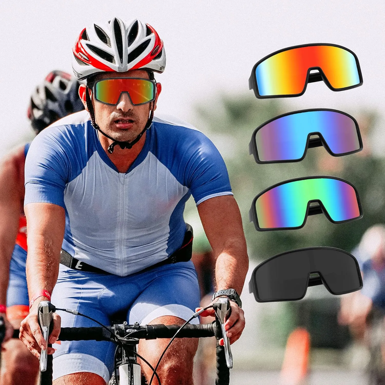 FEISEDY Men Women Sports Sunglasses Baseball Sun Glasses Cycling Fishing Running Trekking 80s 90s Youth Visor UV400 B2962