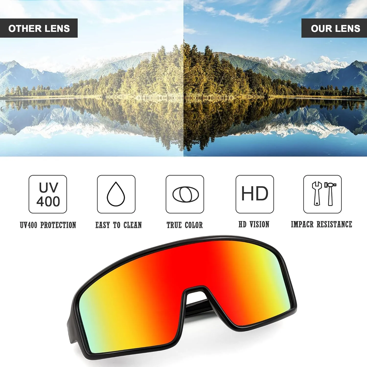 FEISEDY Men Women Sports Sunglasses Baseball Sun Glasses Cycling Fishing Running Trekking 80s 90s Youth Visor UV400 B2962
