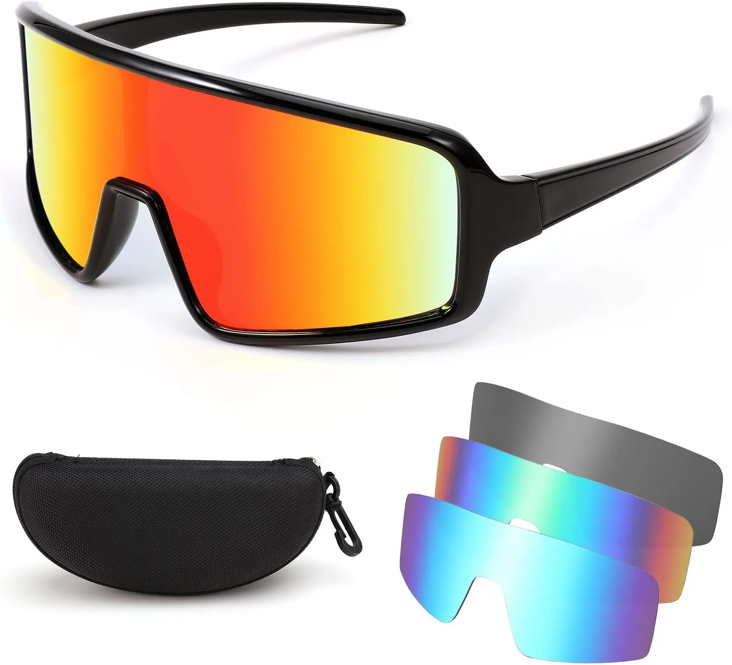 FEISEDY Men Women Sports Sunglasses Baseball Sun Glasses Cycling Fishing Running Trekking 80s 90s Youth Visor UV400 B2962