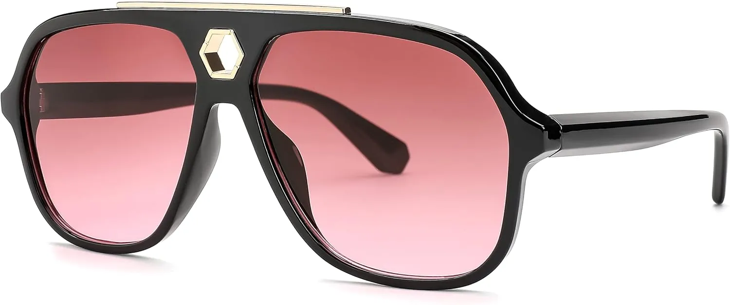 FEISEDY Retro Square 70s Sunglasses for Women Men Vintage Trendy Aviator Sun Glasses B2913