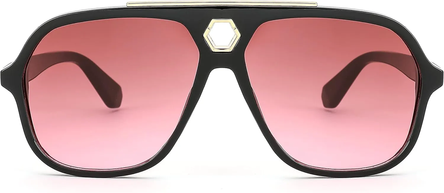 FEISEDY Retro Square 70s Sunglasses for Women Men Vintage Trendy Aviator Sun Glasses B2913