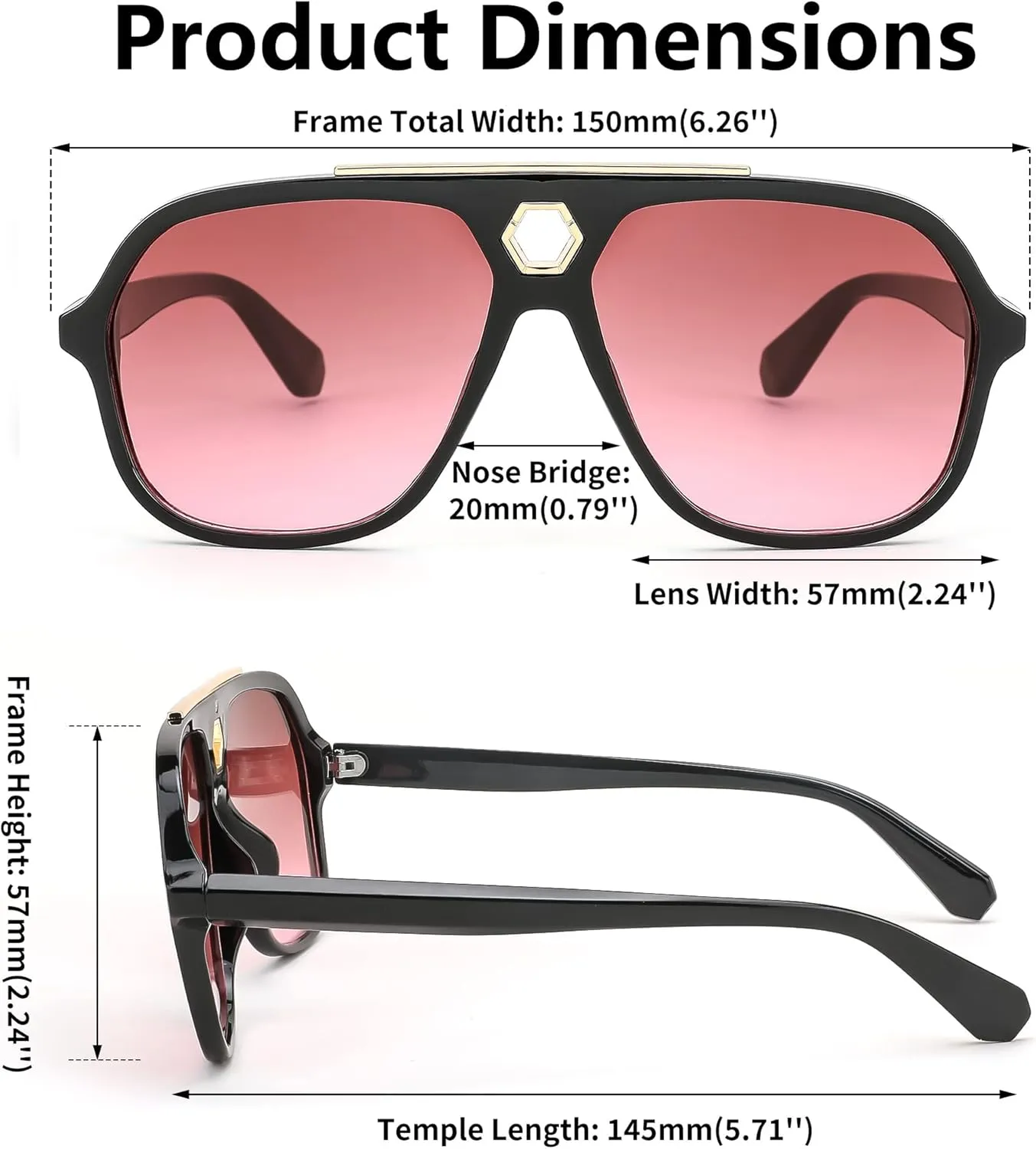 FEISEDY Retro Square 70s Sunglasses for Women Men Vintage Trendy Aviator Sun Glasses B2913