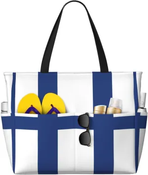 Finnish flag Print Generic Large Capacity Beach Travel Bag - Swim Backpack/Family- Pool Accessories