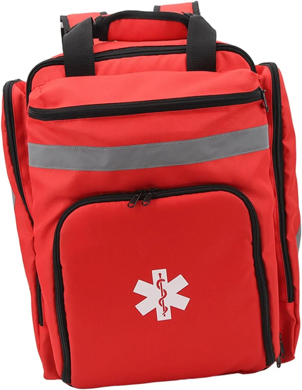 Firefighter Bag Large Capacity Durable Emergency Medical Backpack First Responder Gear for Travel Camping Red 600DPU Oxford Cloth 858g