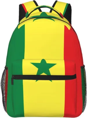 Flag of Senegal Backpack, suitable for light travel, daily multi-purpose bag, suitable for commuting, cycling, work