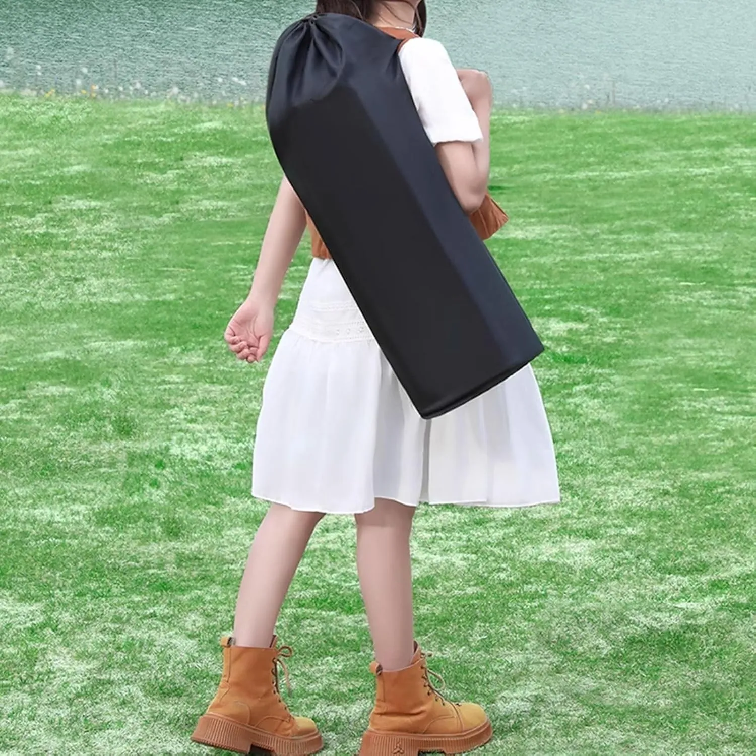 Folding Camping Table Portable Carbon Steel Folding Table, Lightweight Portable Camping Table, with Carrying Bag and Net Pockets, for Outdoor, Camping, Picnic(Black,53 * 50 * 80cm)