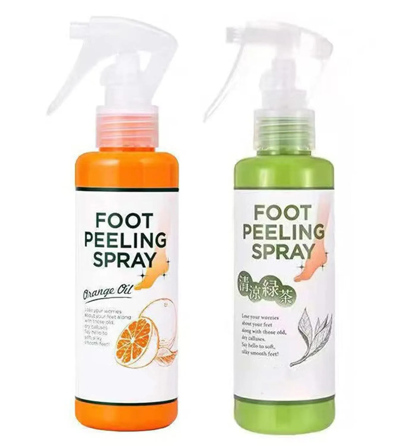 Foot Peeling Spray Orange Oil,Foot Peeling Spray That Remove Dead Skin,Remove Dead Skin within Seconds,Hydrating Nourish Peel Off Spray,Exfoliating Peeling & Calluses on Feet 110 ML (Green Orange)