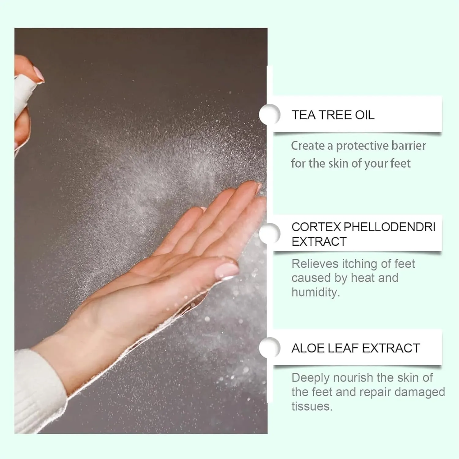 Foot Sanitizer Spray with Tea Tree Oil, Foot and Nail Care Serum, With Natural Tea Tree Oil and Aloe Vera Feet Spray (3pcs)