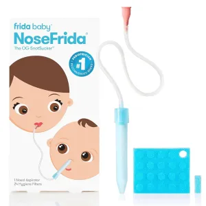 Frida Baby NoseFrida SnotSucker for Baby, Nasal Aspirator for Baby, Nose Sucker, Nasal Aspirator for Allergy Relief   Congestion Relief with 24 Extra Hygiene Filters, FSA/HSA Eligible