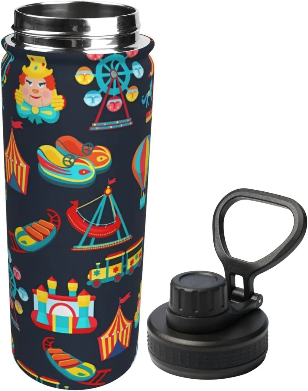 Funny Amusement Park Sports Water Bottle 18 Oz Stainless Steel Sports Insulated Kettle for Travel Outdoor Gym