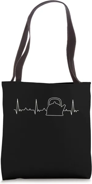Funny heartbeat kettle teapot tea lover Tote Bag
