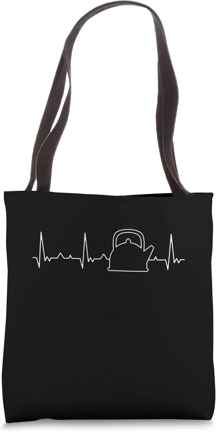 Funny heartbeat kettle teapot tea lover Tote Bag