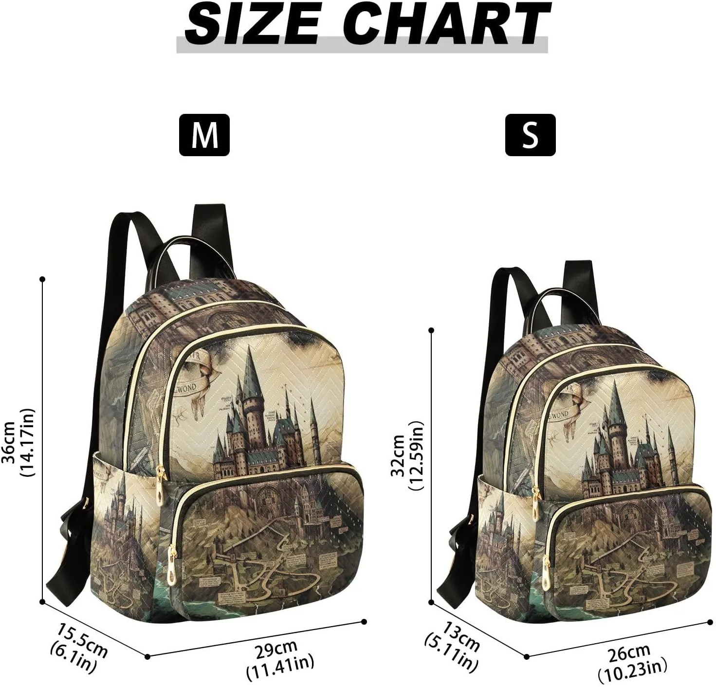 GAIGEO Map of the Tower and Palace Fashion Backpack Purse, Small Fashion Backpack for Women, Women's Travel Backpack for Airplane, S