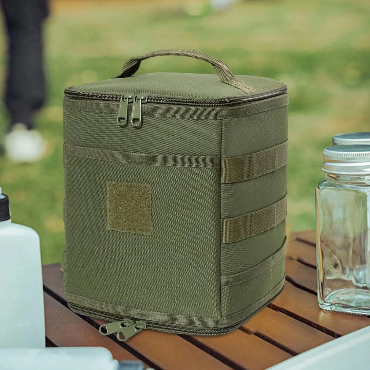 Gas Tank Storage Bag Gas Cylinder Bag Multifunction Protective Cover Camping Lantern Bag Storage Case for Travel Cooking, Green